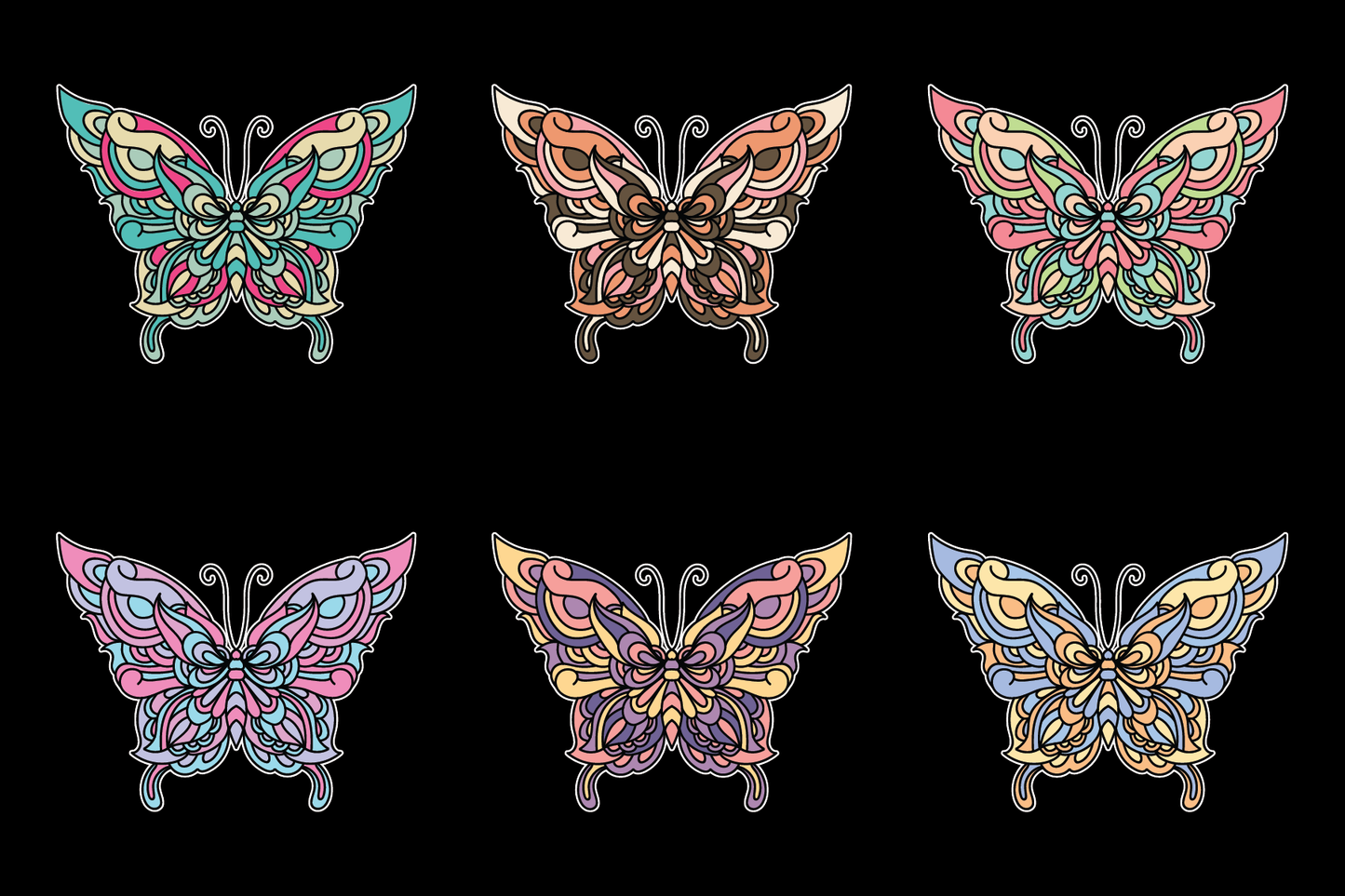 Flutter - Batch 2 - Set of Six - Hard Enamel Limited Edition Butterfly Pins