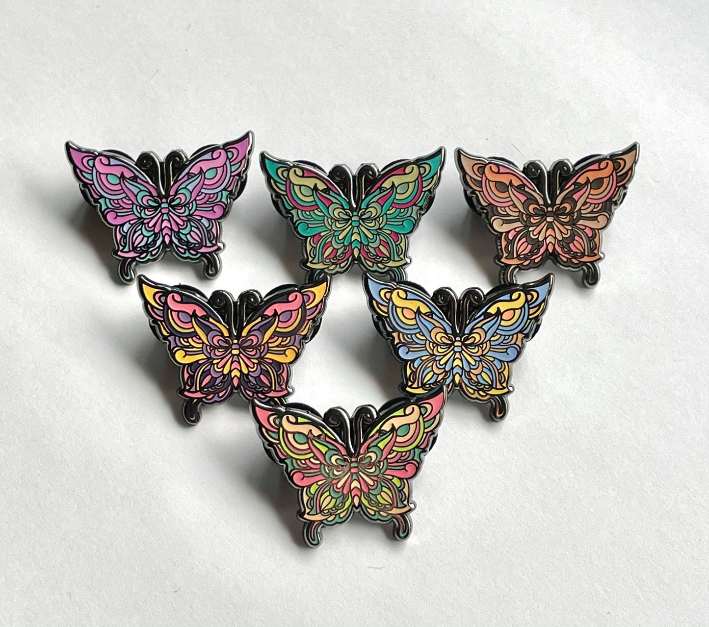 Flutter - Batch 2 - Set of Six - Hard Enamel Limited Edition Butterfly Pins