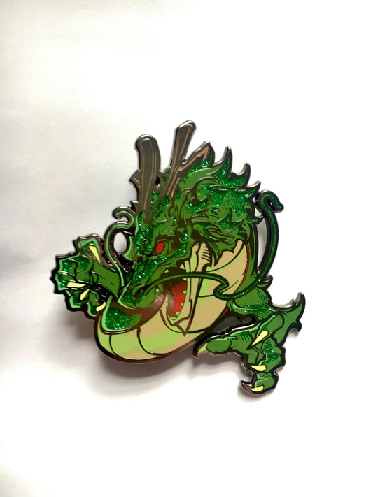 Green Glitter Dragon - Limited Edition Hard Enamel Pin