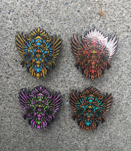 Royal Phoenix Set of Four Hard Enamel Limited Edition Pins