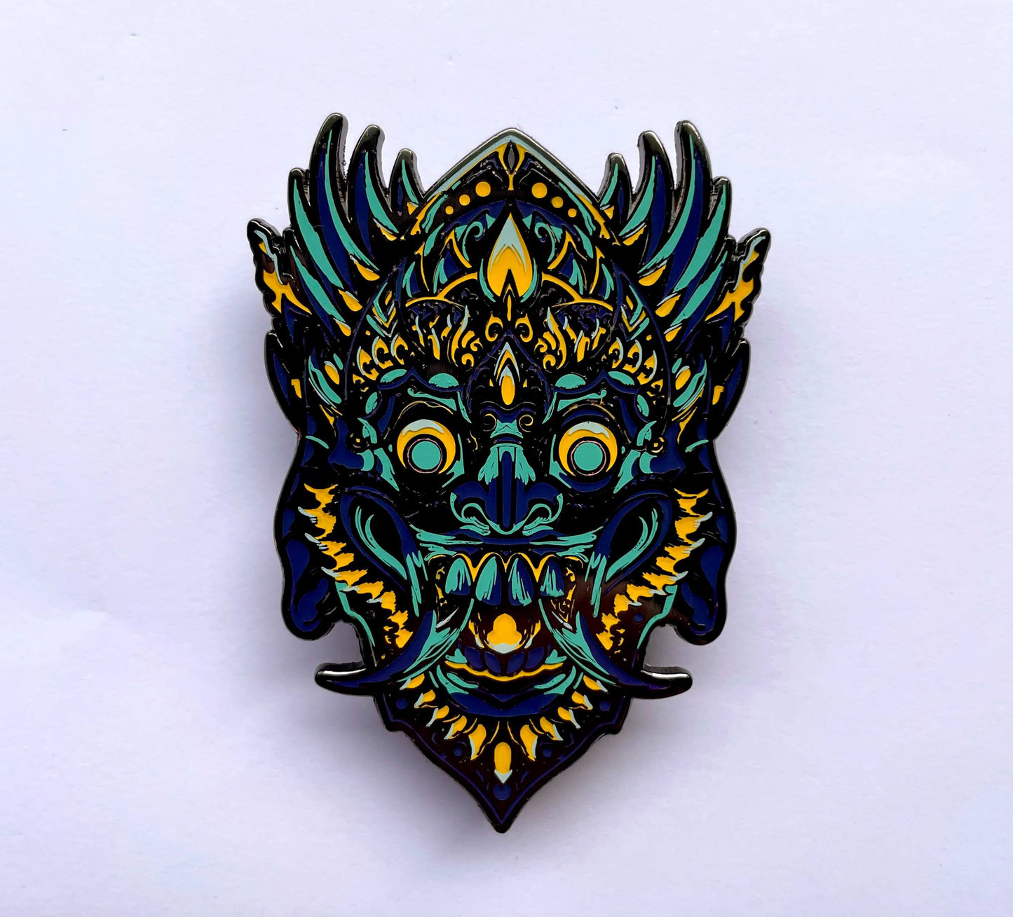 Oni Mask - Set of Eight - Batch 2 - Japanese Demon Art - Hard Enamel Limited Edition Pins