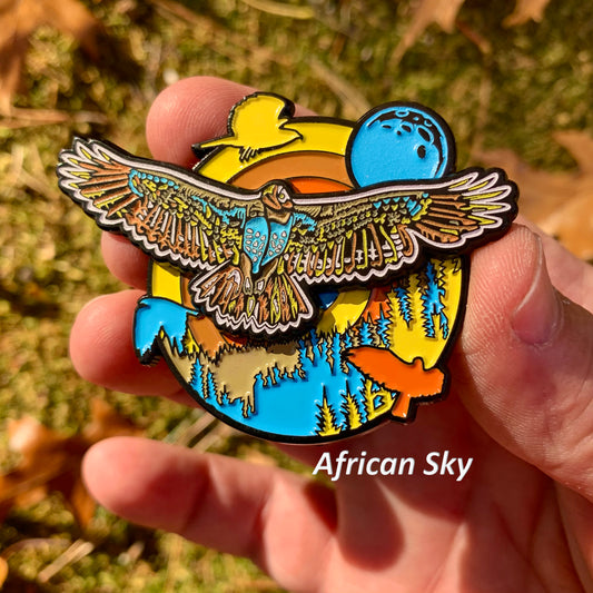 Hawk in Flight - Set of Four - Soft Enamel Double Layer Limited Edition Pins - PRESALE