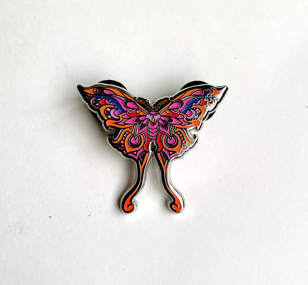 MOTH - Set of Six - Hard Enamel Limited Edition Luna Moth Pins