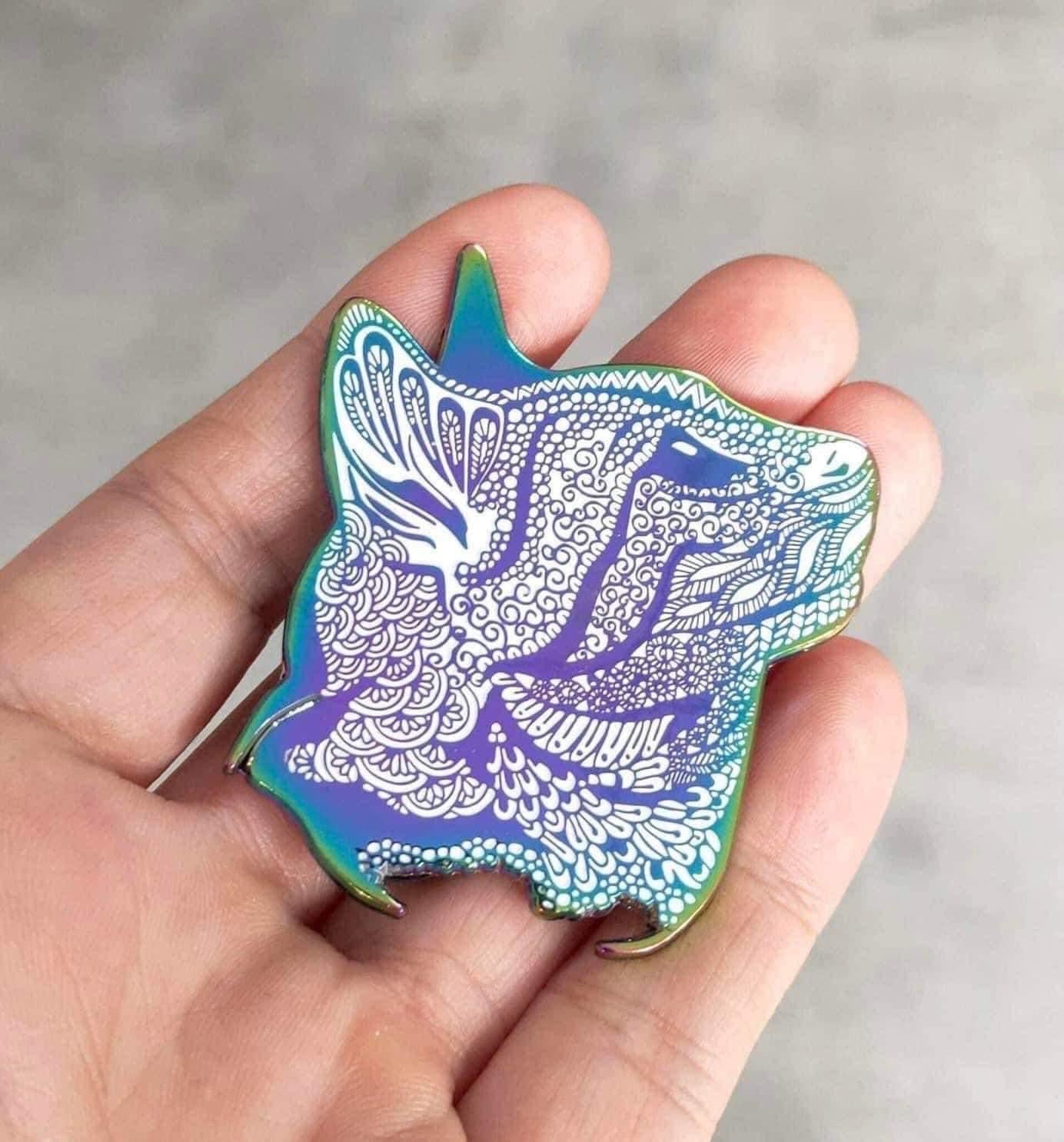 Meow...? Anodized Glow - UV Reactive Soft Enamel Cat Pins