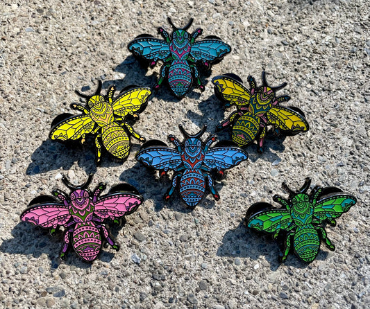 Worker - Set of Six Pins - Hard Enamel Limited Edition Worker Bee Pins