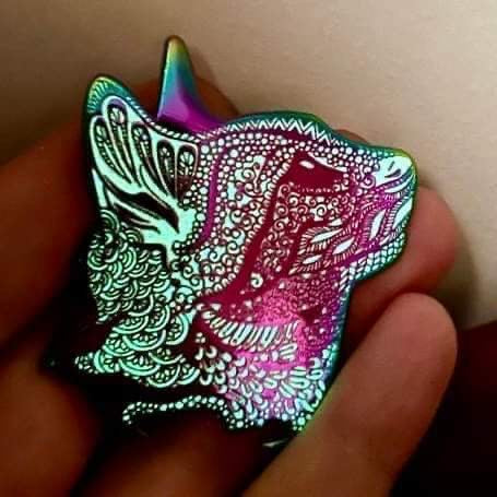 Meow...? Anodized Glow - UV Reactive Soft Enamel Cat Pins