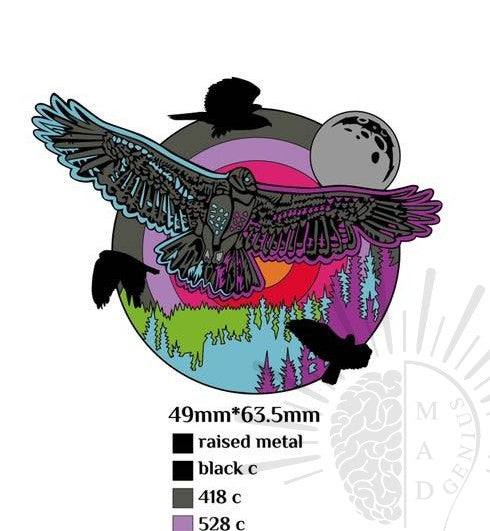 Hawk in Flight - Set of Four - Soft Enamel Double Layer Limited Edition Pins - PRESALE