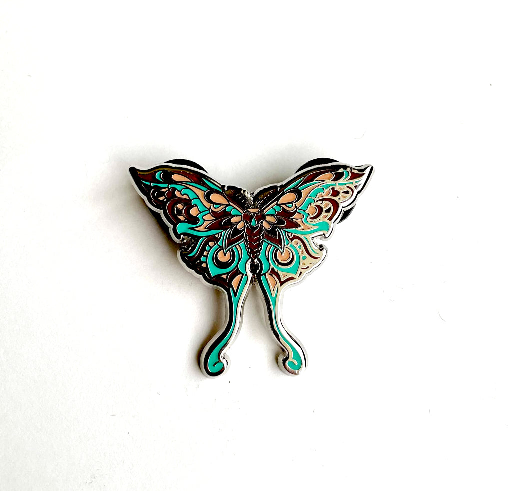 MOTH - Set of Six - Hard Enamel Limited Edition Luna Moth Pins