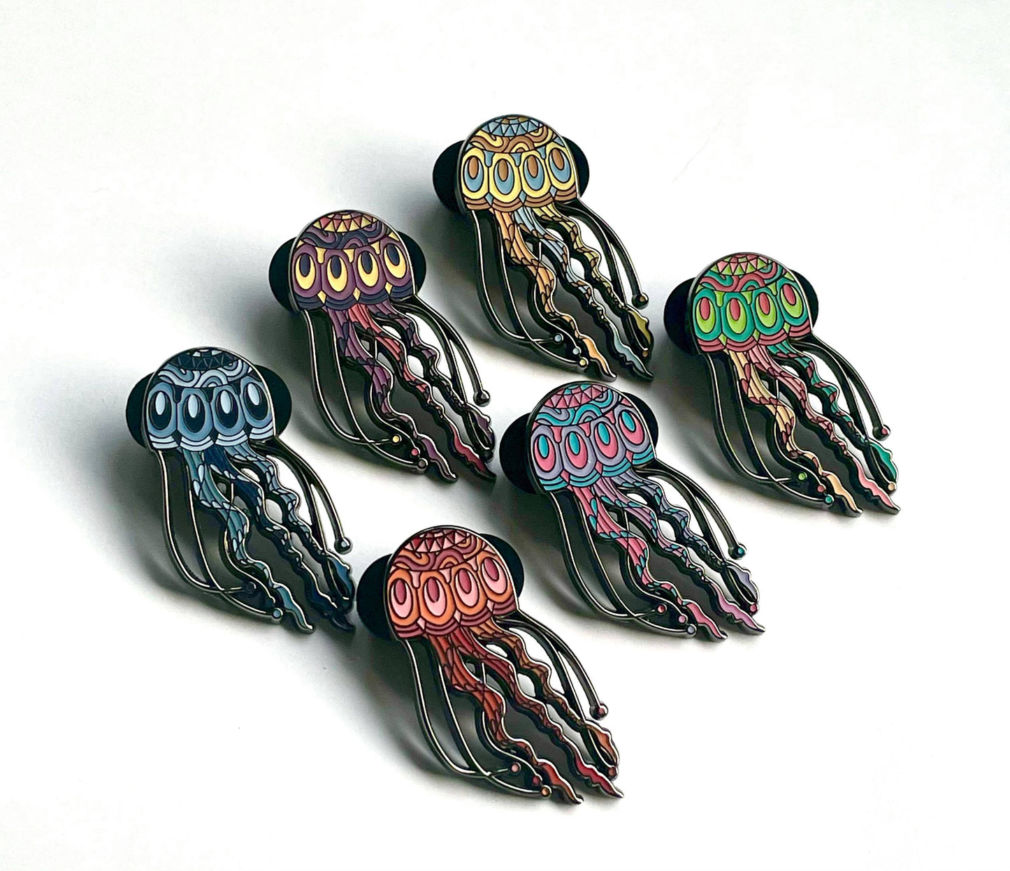 Sting - Set of Six - Hard Enamel Limited Edition Jellyfish Pins