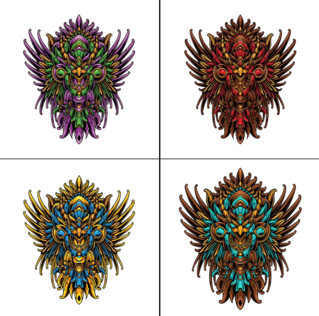 Royal Phoenix Set of Four Hard Enamel Limited Edition Pins