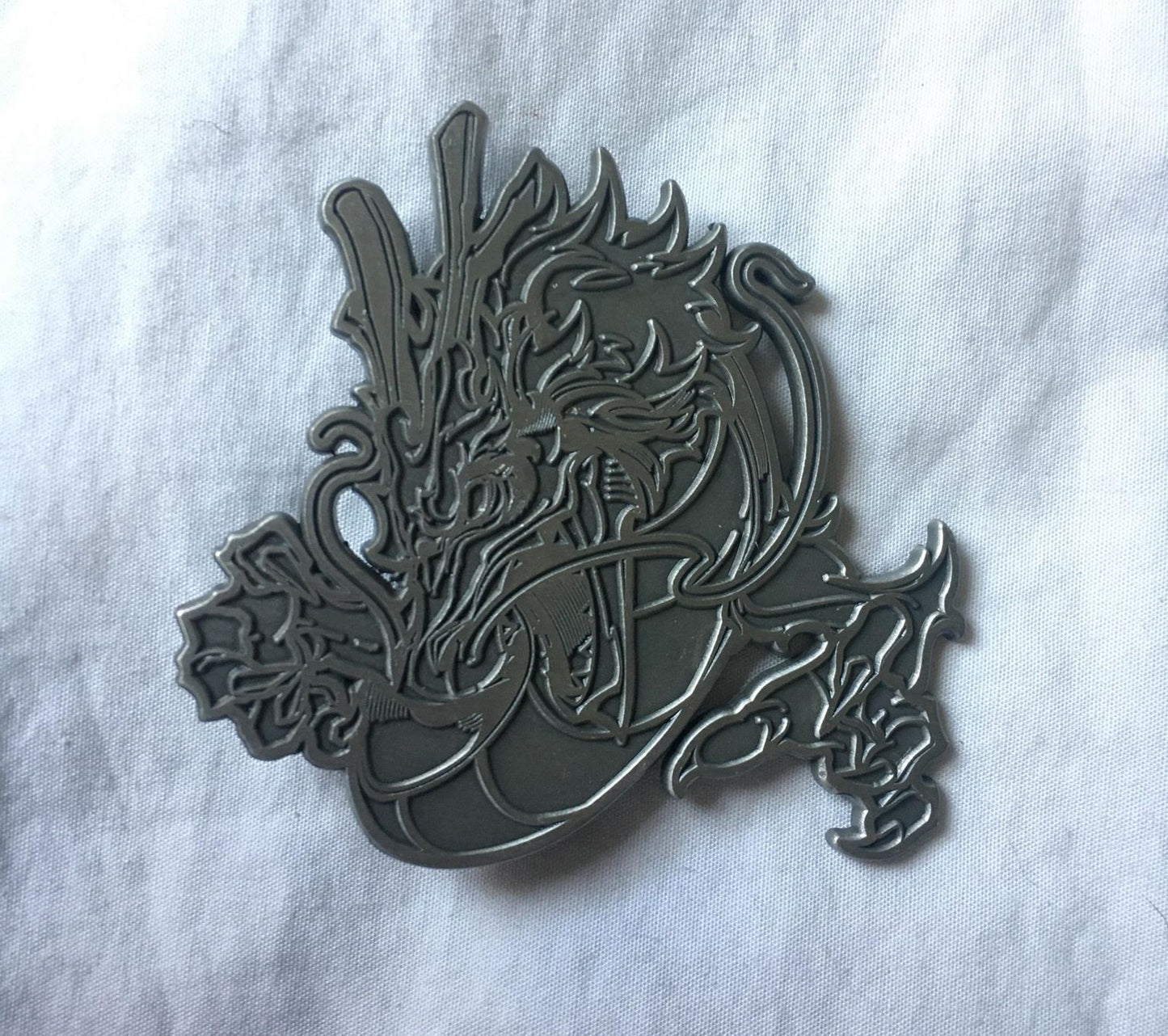 Green Dragon - Matte Silver Raw Limited Edition Hard Enamel Pin