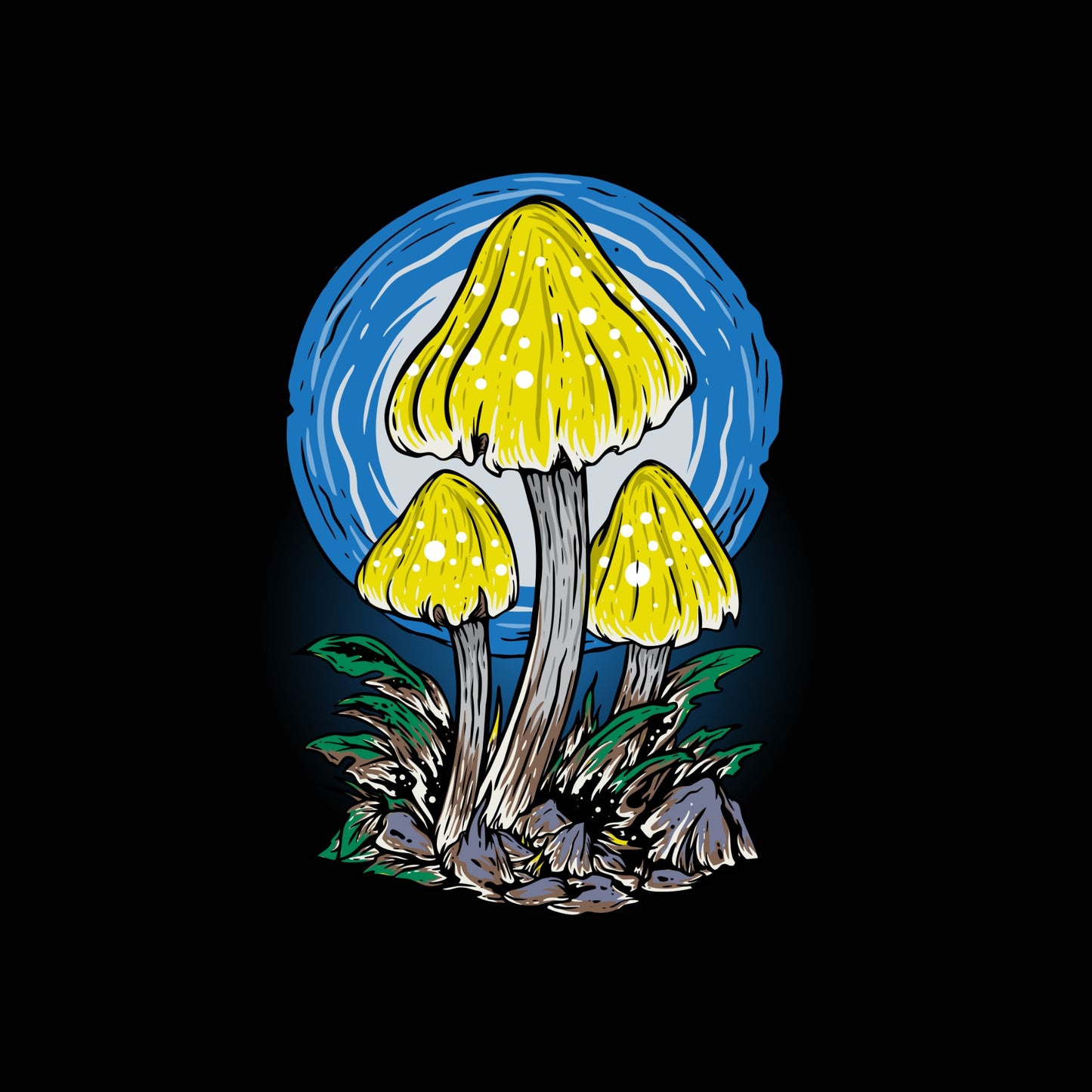 Psilly Fungi - Set of Four - Limited Edition Hard Enamel Mushroom Pins