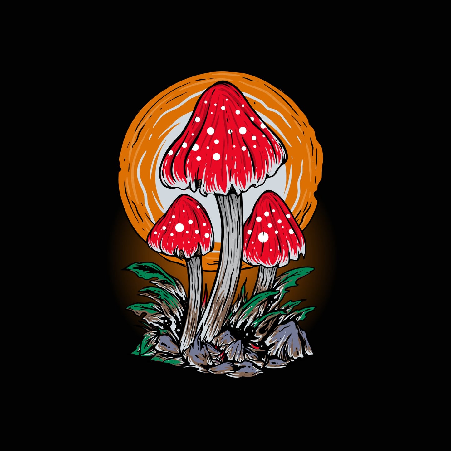 Psilly Fungi - Set of Four - Limited Edition Hard Enamel Mushroom Pins