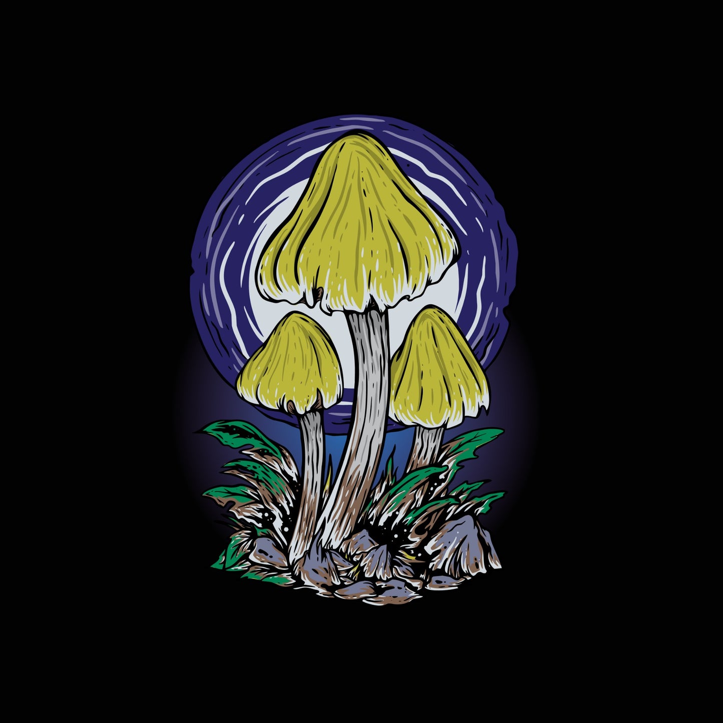 Psilly Fungi - Set of Four - Limited Edition Hard Enamel Mushroom Pins